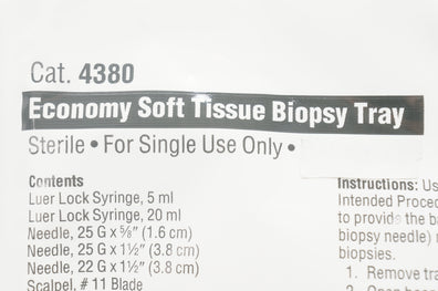 CareFusion 4380 Economy Soft Tissue Biopsy Tray